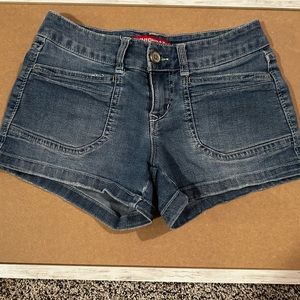 Blue denim shorts
